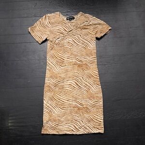 Motel Rocks Beige Zebra Print Mini Dress